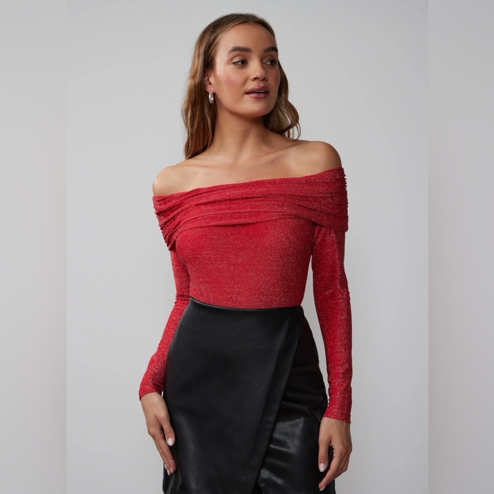 NWT NY & CO. OFF SHOULDER LUREX TOP IN 2 COLORS